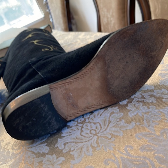 Zalo beaded & embroidered black suede tall boots - Picture 11 of 13